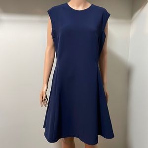 Dark blue fit flare dress